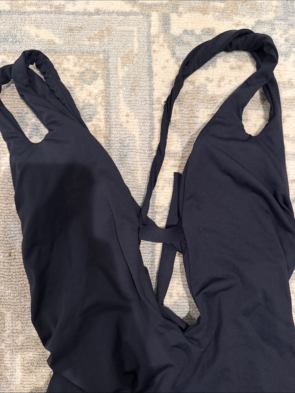 BECCA Black One-Piece Deep V Swimwear - Picture 2 of 6